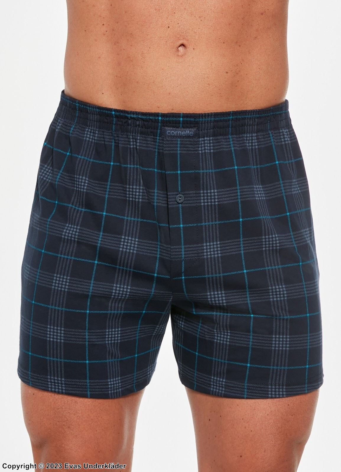 Men's boxer briefs, high quality cotton, without fly, scott-checkered pattern